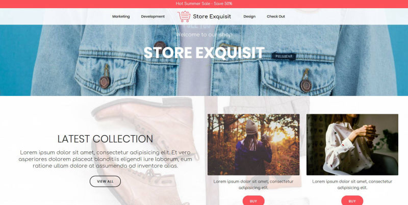 eCommerce themed website